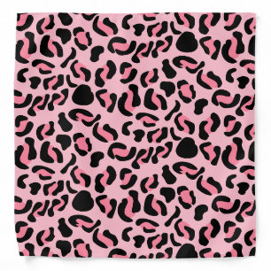 Modern Pink Leopard Pattern Animal Bandana