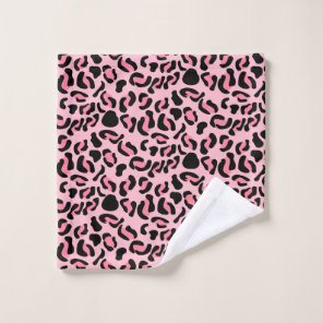 Modern Pink Leopard Pattern Animal Bath Towel Set