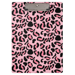 Modern Pink Leopard Pattern Animal Clipboard