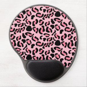 Modern Pink Leopard Pattern Animal Gel Mouse Pad