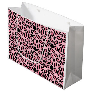 Modern Pink Leopard Pattern Animal Large Gift Bag