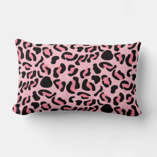 Modern Pink Leopard Pattern Animal Lumbar Pillow