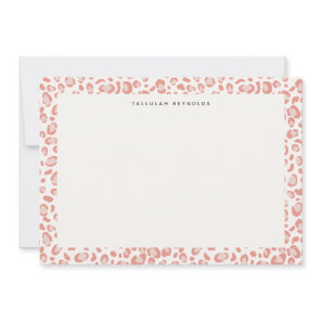 Modern Pink Leopard Pattern Animal Print Note Card