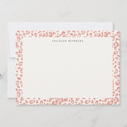 Modern Pink Leopard Pattern Animal Print Note Card