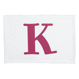 Modern Pink Letter Monogram Pillow Case