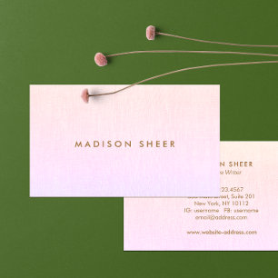 Modern Pink Linen Beauty Stylist Ombre Business Card