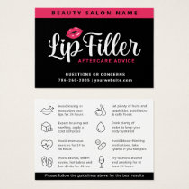 Feminine Pink Lip Filler Aftercare Instructions Business Card, Zazzle in  2023