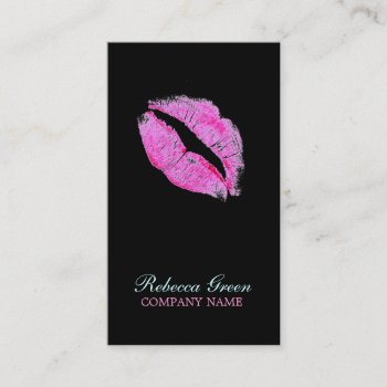 Modern Pink Lips Makeup Artist Cosmetologist Business Card by heresmIcard at Zazzle