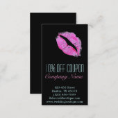 modern pink lips Makeup Artist cosmetologist Discount Card (Front/Back)
