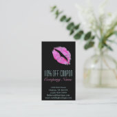 modern pink lips Makeup Artist cosmetologist Discount Card (Standing Front)