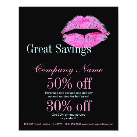 Modern Pink Lips Makeup Artist Cosmetologist Flyer