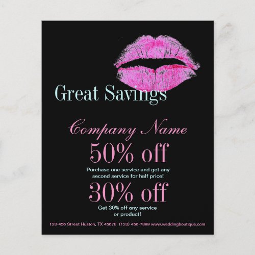 modern pink lips Makeup Artist cosmetologist Flyer