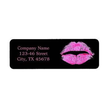 Modern Pink Lips Makeup Artist Cosmetologist Label by heresmIcard at Zazzle
