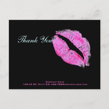 Modern Pink Lips Makeup Artist Cosmetologist Postcard by heresmIcard at Zazzle
