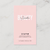 Modern Pink Logo Tooth Gem Aftercare Instructions Business Card (Back)