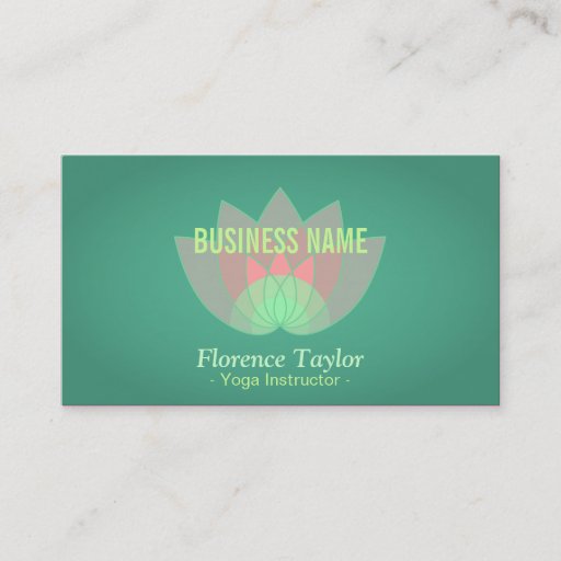 Customizable Modern, Pink Lotus Flower, Wellness Industry Business Card