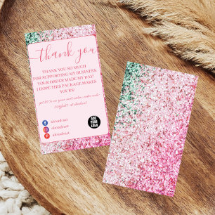 Modern Pink Luxury Branding Thank You Card