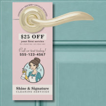 Modern Pink Maid Cleaning Services