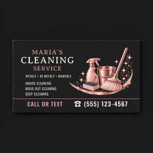 Modern Pink Maid House Cleaning Service  Business Card