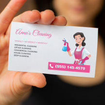 Modern Pink Maid House Cleaning Service