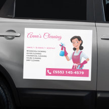 Modern Pink Maid House Cleaning Service