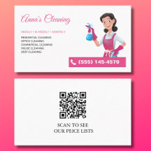 Modern Pink Maid House Cleaning Service QR Code