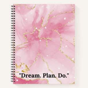 Modern Pink Marble Aesthetic Notebook