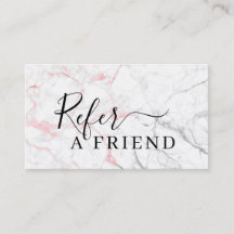 Gold Marble and Black Referral Card Personalized Eyelash Extensions Refer A Friend Card