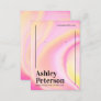 Modern pink marble rainbow script earring display business card