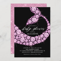 Modern Pink Mermaid Baby Shower Invitation