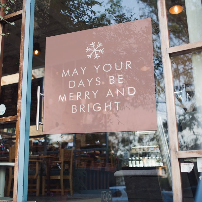 Modern Pink Merry Christmas | Holiday Window Cling (Creator Uploaded)