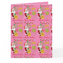 Modern Pink Merry Christmas Santa Claus