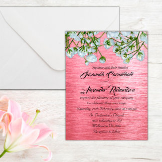 Modern Pink Metallic and White Roses Wedding