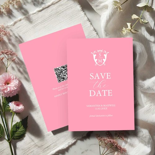 Modern Pink Minimal Save The Date