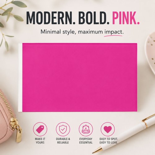 Modern Pink Minimalist Color Block Name Tag