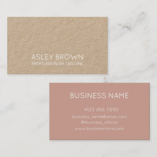 Modern Pink Minimalist Kraft Consultant Business Card