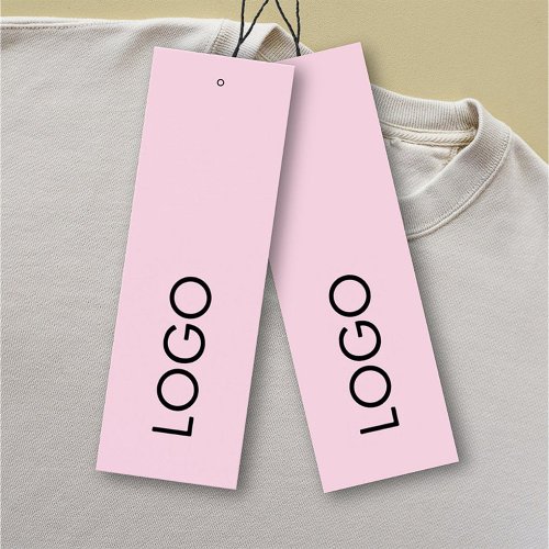 Modern Pink Minimalist Logo Business Hang Tags