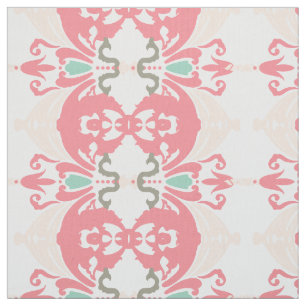Modern Pink Mint Gray Floral Custom Fabric