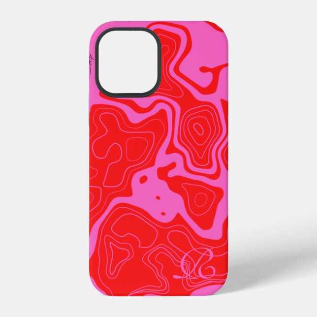 Modern Pink  Monogram Case-Mate iPhone Case (Back)