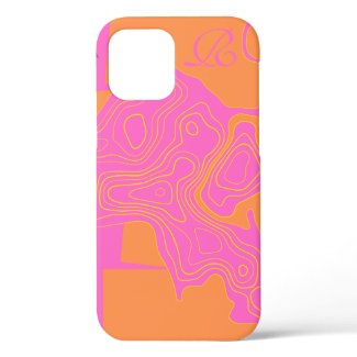 Modern Pink Monogram Case-Mate iPhone Case