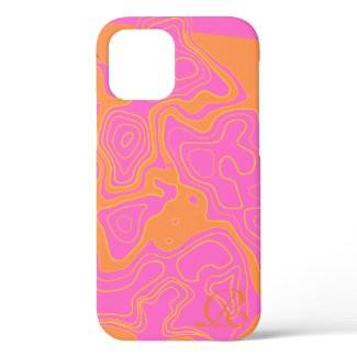 Modern Pink Monogram Case-Mate iPhone Case