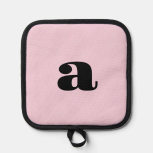 Modern Pink Monogram Initial Pot Holder