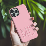 Modern Pink Monogram Initials Contemporary iPhone 16 Pro Max Case<br><div class="desc">Modern Pink Monogram Initials Contemporary Phone 16 Pro Max Cases features a your custom personalized monogram in modern script typography. Perfect for family and friends for birthdays,  Christmas,  holidays,  Mother's Day,  Father's Day and more. Designed by ©2024 Evco Holidays www.zazzle.com/store/evcoholidays</div>