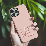 Modern Pink Monogram Initials Contemporary iPhone 16 Pro Max Case<br><div class="desc">Modern Millennial Pink Monogram Initials Contemporary Phone 16 Pro Max Cases features a your custom personalized monogram in modern script typography. Perfect for family and friends for birthdays,  Christmas,  holidays,  Mother's Day,  Father's Day and more. Designed by ©2024 Evco Holidays www.zazzle.com/store/evcoholidays</div>