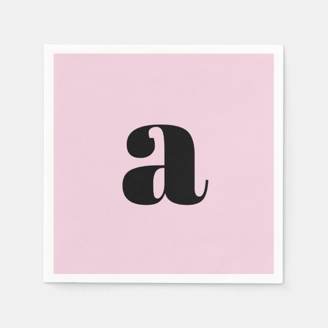 Modern Pink Monogram Napkins (Front)