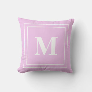 Modern Pink Monogram Throw Pillow