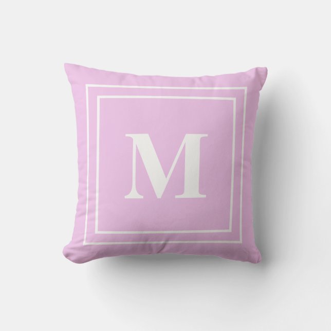 Modern Pink Monogram Throw Pillow (Front)