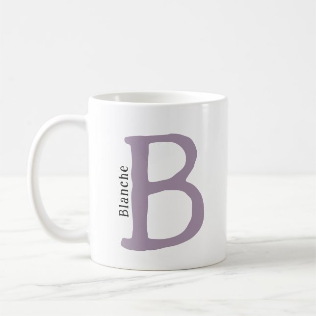 Modern Pink Monogrammed Initial & Name Coffee Mug (Left)