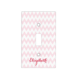 Modern Pink Monogrammed Nursery Girls Kids Room Light Switch Cover