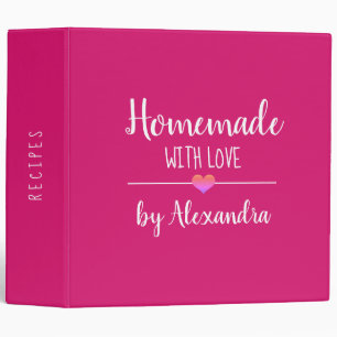 Modern pink Name Recipe 3 Ring Binder